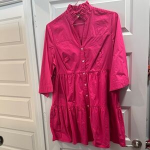 Pink Ruffled Women's Dress